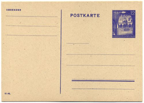 Generalgouvernement Całostka pocztowa Cp. 9B sygn. III 42-0