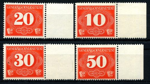 Generalgouvernement Seria doręczeniowa Fi. D1-4 1940 ** MNH P1-4
