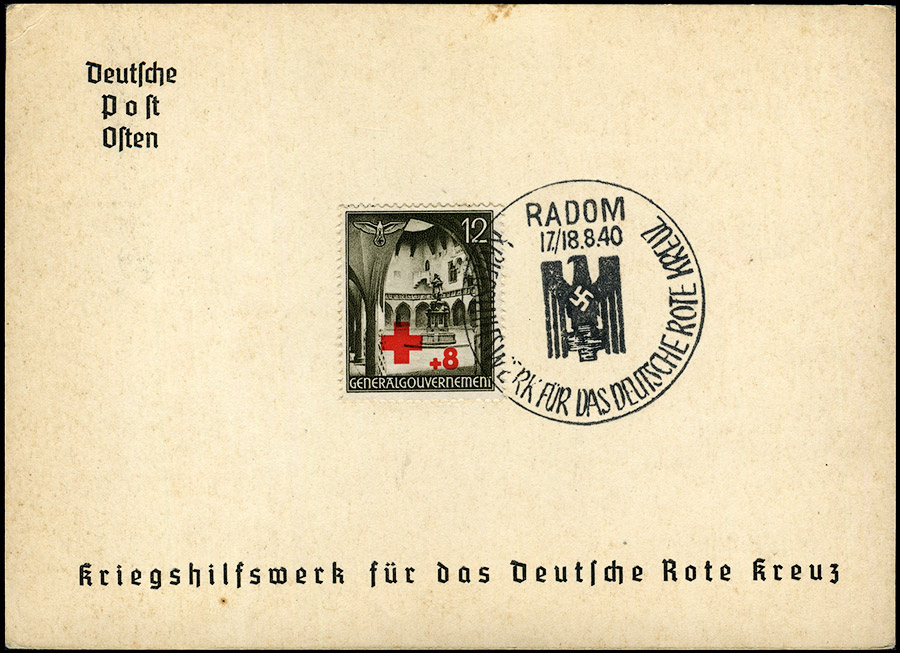 GG kasownik SST 4C Kriegshilfswerk fur das deutsche Rote Kreuz 1940 Radom
