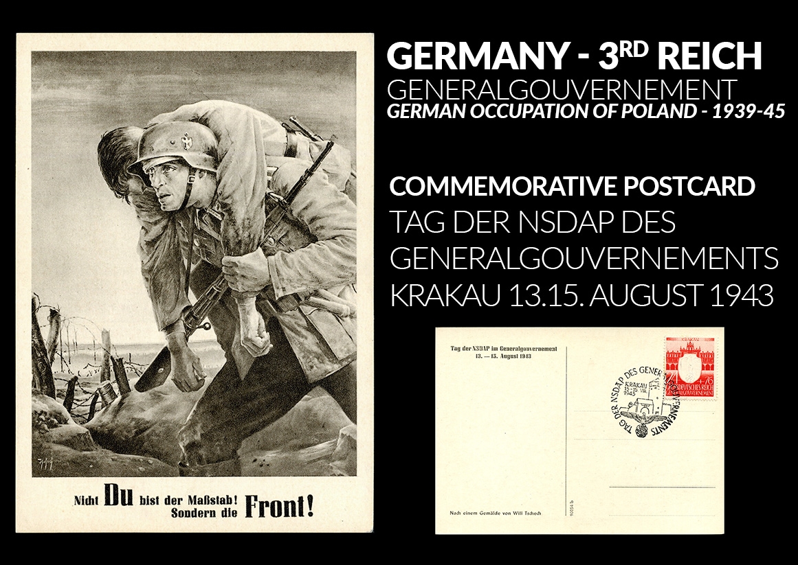 3rd REICH - Generalgouvernement POSTCARD Tag der NSDAP 1943