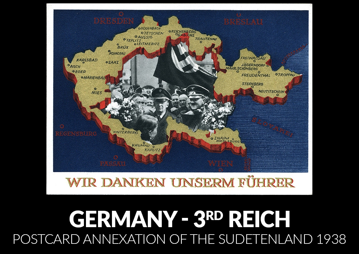 GERMANY 3rd REICH - POSTCARD Annexation of the Sudetenland 1938