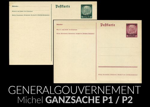 Generalgouvernement - GANZACHE P1 / P2 Deutsche Post Osten 1939