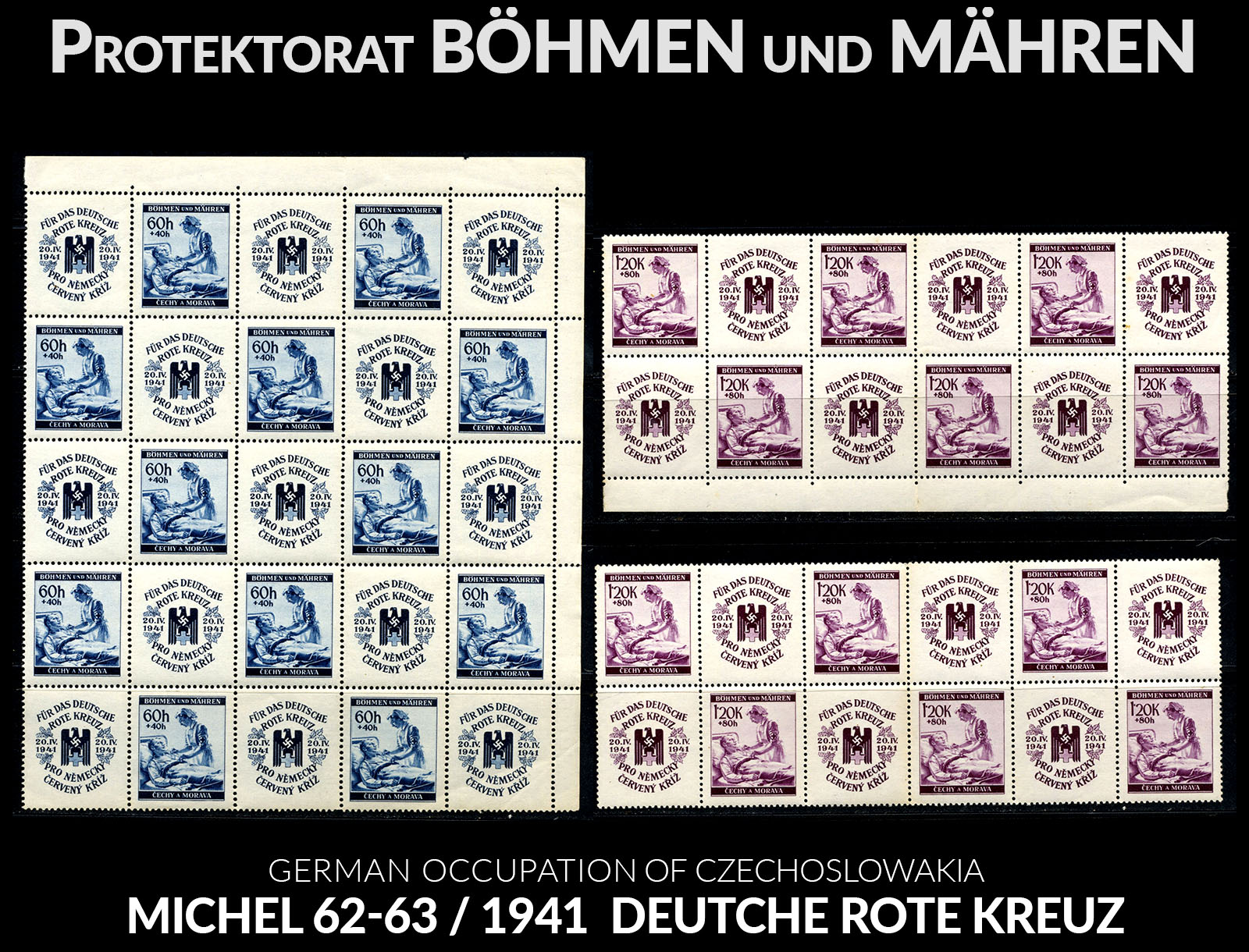 Böhmen und Mähren - Mi. 62-63 / 1941 Deutsche Rotes Kreuz MNH